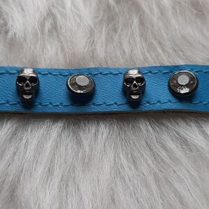 Skull leather bracelet 